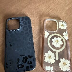 Velvet Caviar Black Leopard and Clear Floral Phone Cases iPhone 14 Pro Max